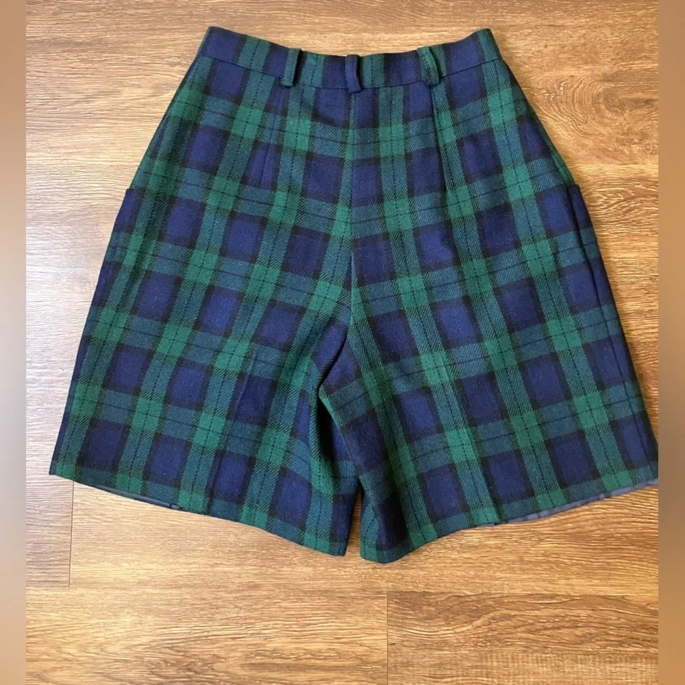 Vintage '80s/90s Savannah Blackwatch Plaid High Waist Mom Shorts Wool Blend XS/S